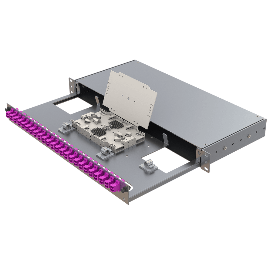 Aluminium 1U Patch Panel | 24 LC Duplex, vista 6