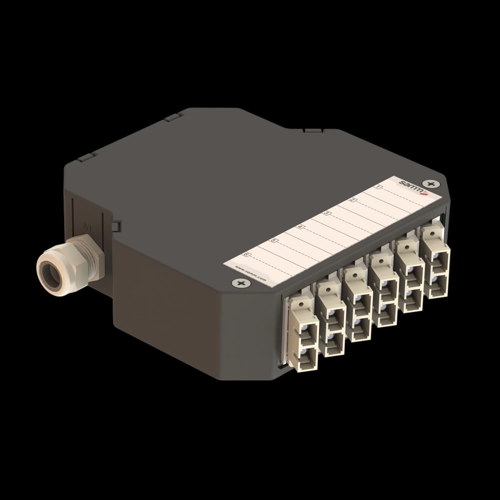 DIN Rail Termination Box | 6 SC Duplex Angled | DP1, vista 4
