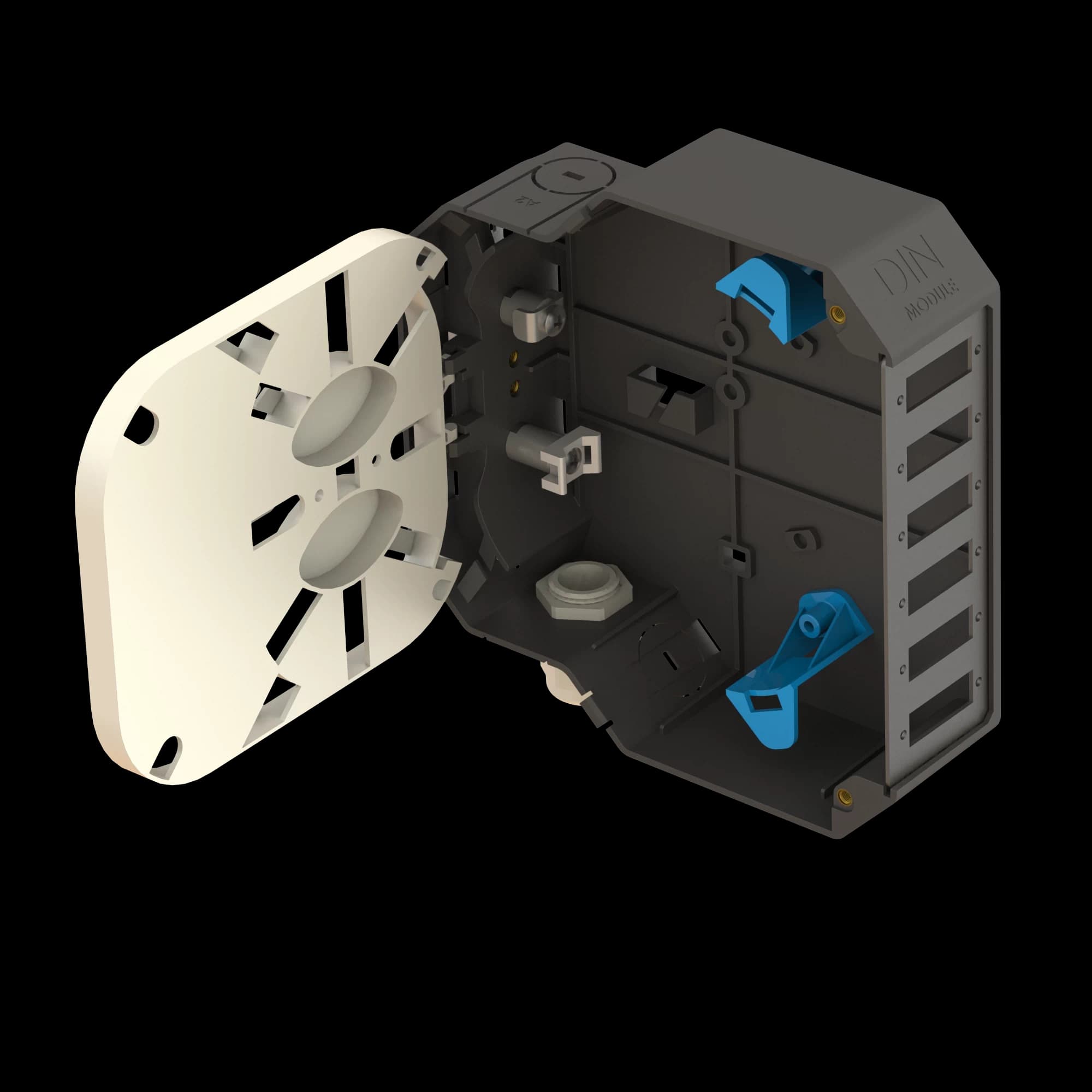 DIN Rail Termination Box | Straight | DP7 Empty (LC/QD SC/DX), vista 5