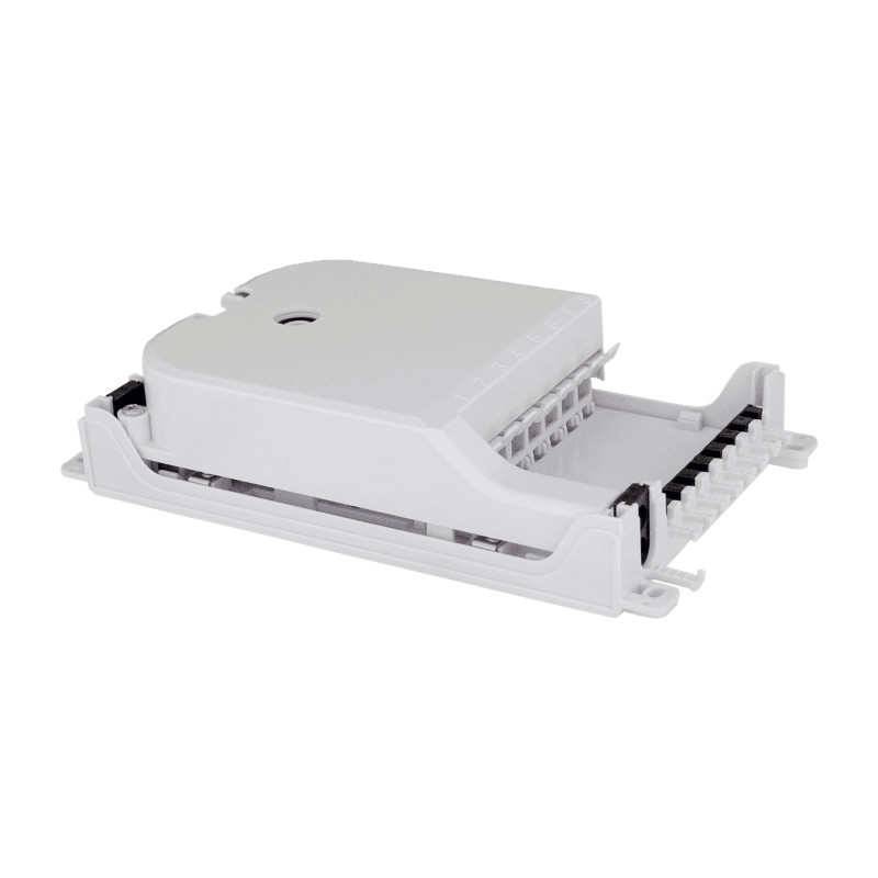 Indoor Termination Box | 8 Patch 48 Fibers 8 Ports, vista 3