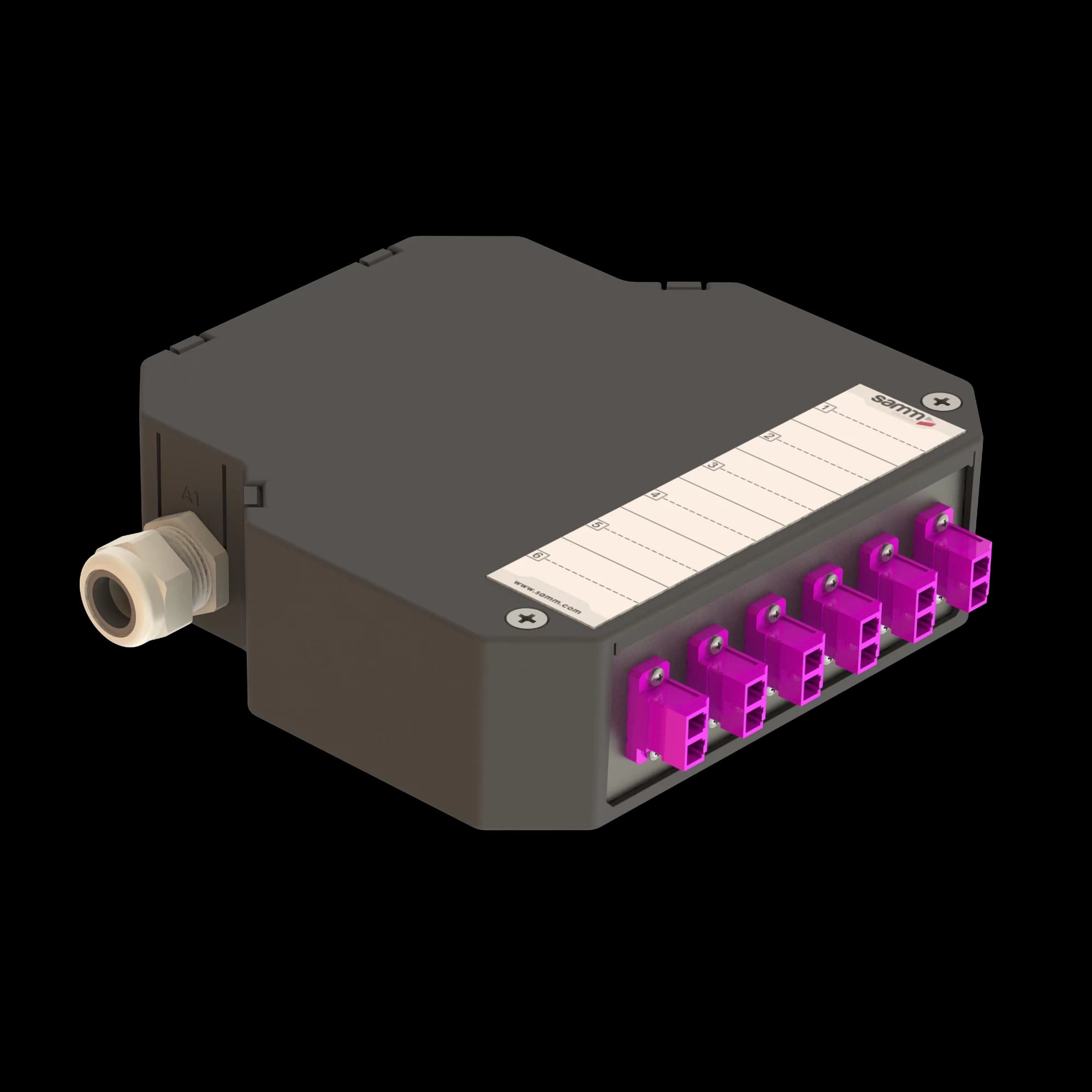 DIN Rail Termination Box | 6 LC Duplex | DP8, vista 6