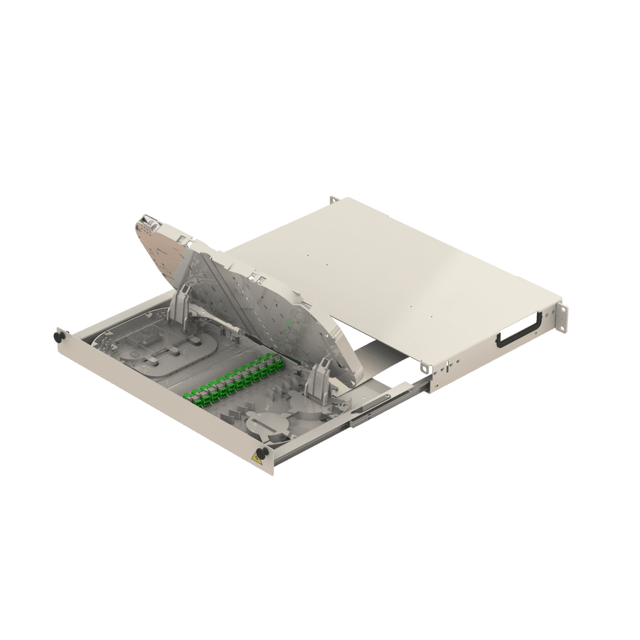 SAMM TECHNOLOGY | MT08875 – ODF ABATIBLE METALICA DE 48H, LC/APC, 19″, INCLUYE PIGTAIL, ADAPT, ACCSD DE MONTAJE Y PROT