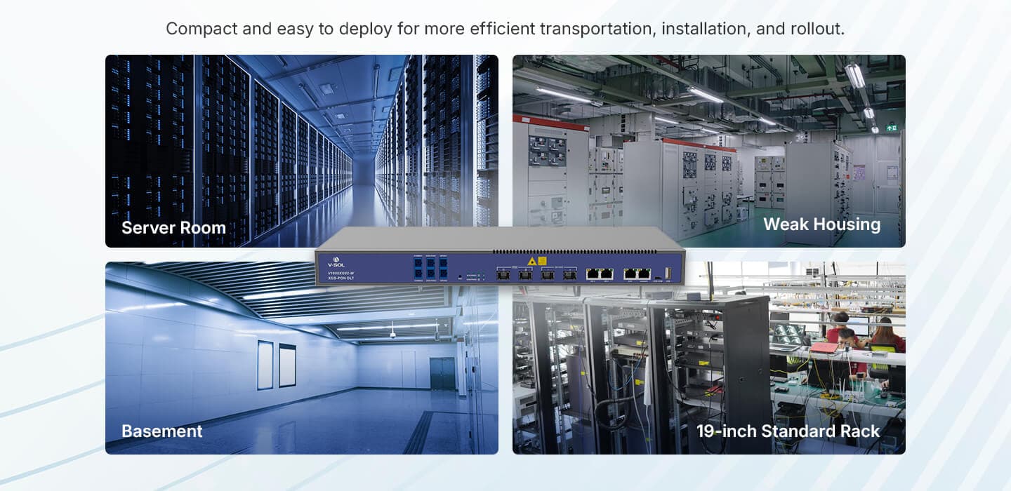V1600XG02-W — 2 PON Port GPON/XG/XGS-PON OLT, vista 8