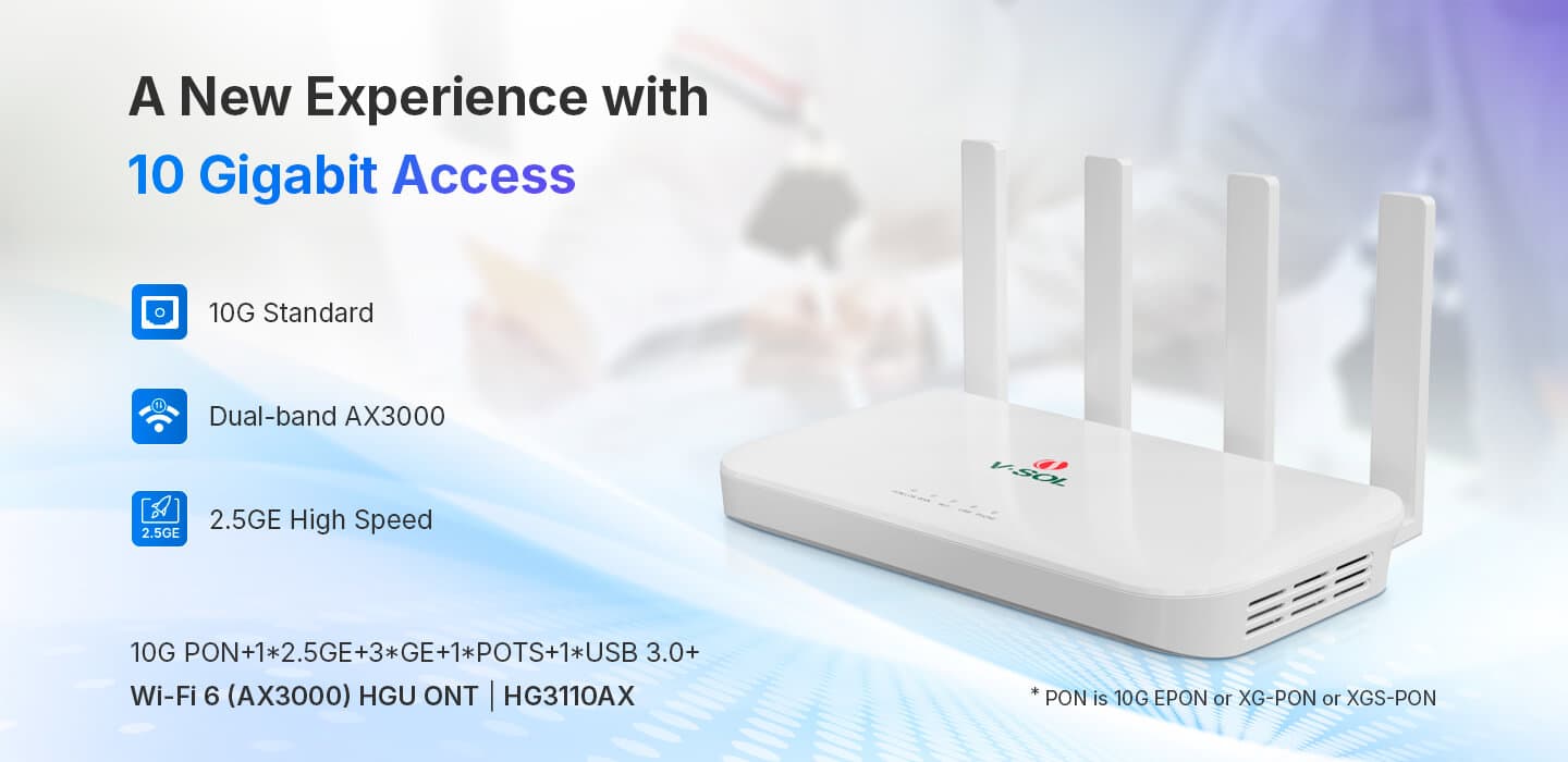 HG3110AX — 2.5GE+3GE+1POTS+1USB3.0+Wi-Fi 6 HGU ONT, vista 5