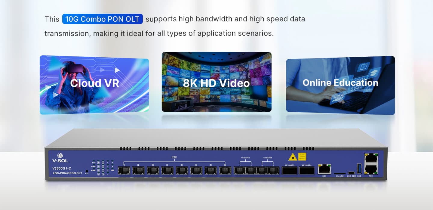 V3600G1-C — 8 Port XG(S) Combo PON OLT, vista 10