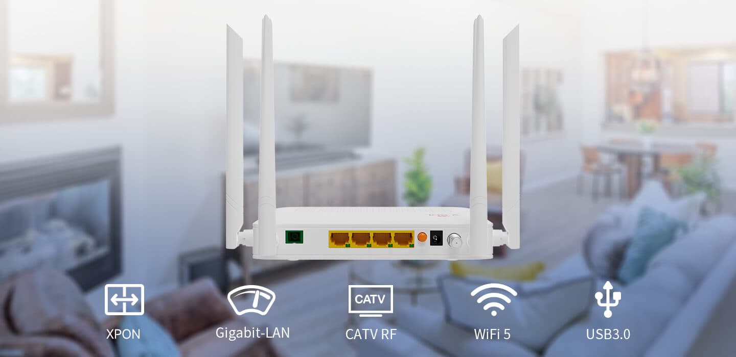 V2804ACT — 1GE(WAN/LAN1)+3GE(LAN)+CATV+USB3.0+Wi-Fi 5 ONU, vista 7