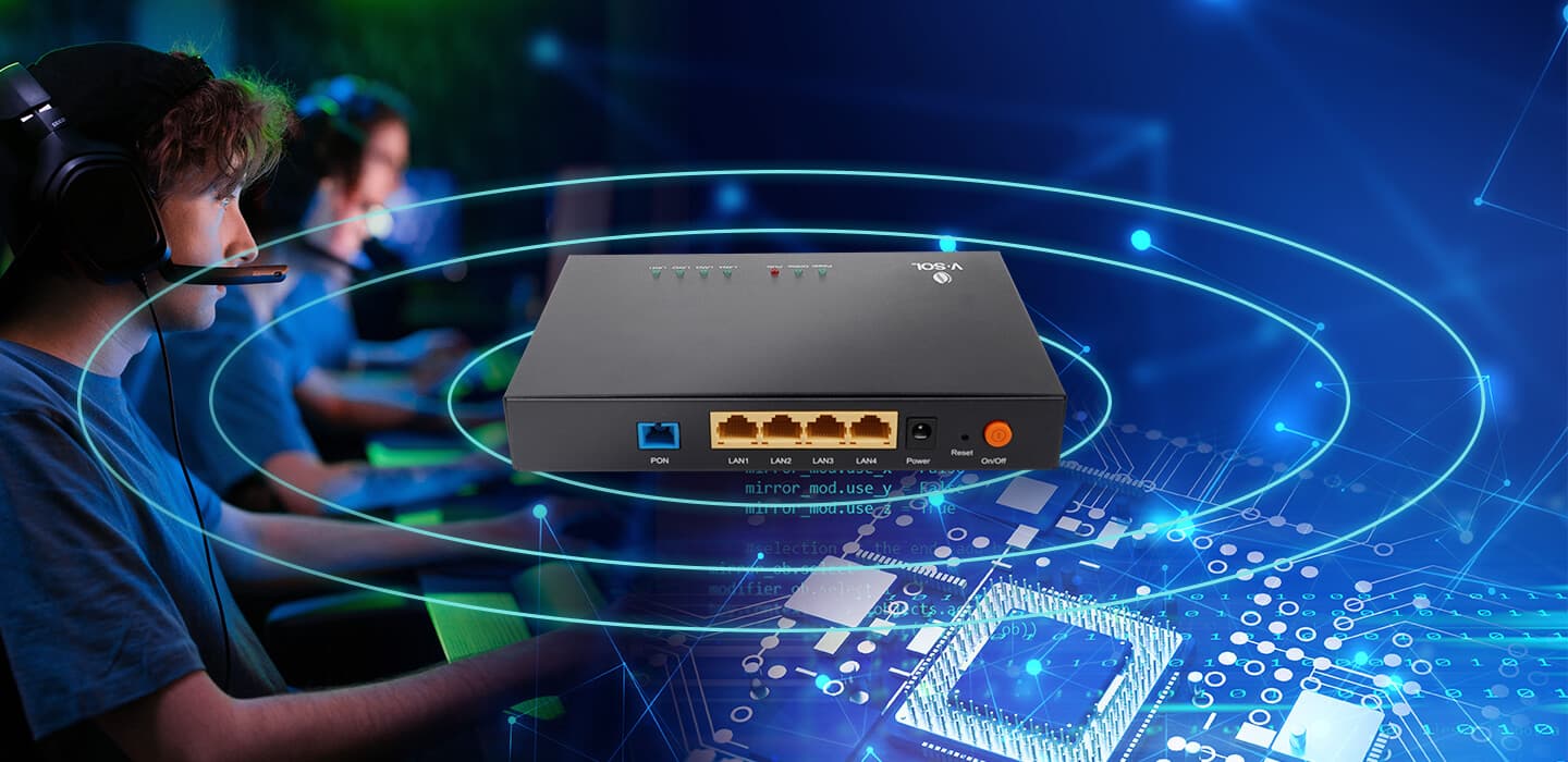 V283D-4G — 4GE XPON SFU ONU, vista 3