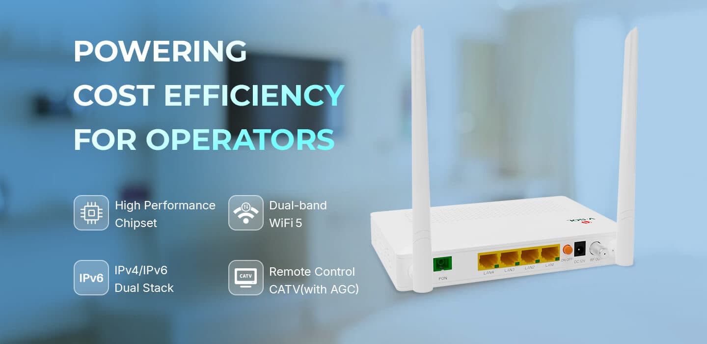 V2804AC(T)-A — 1GE(WAN/LAN1)+3GE(LAN)+USB 3.0+Wi-Fi 5 HGU ONT, vista 6