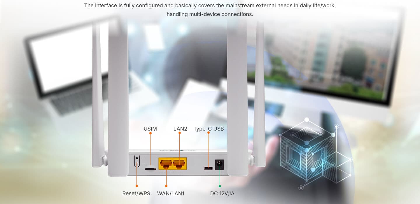 XMC2841-NV — LTE CAT6 CPE (2GE), vista 8