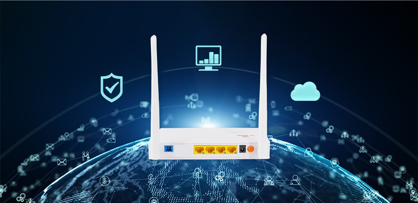 V2804N-Z — 1XPON+4GE+Wi-Fi 4 HGU ONT, vista 8