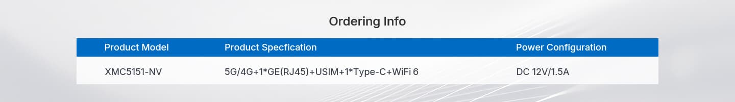 XMC5151-NV — Cost-effective 5G Indoor CPE, vista 12