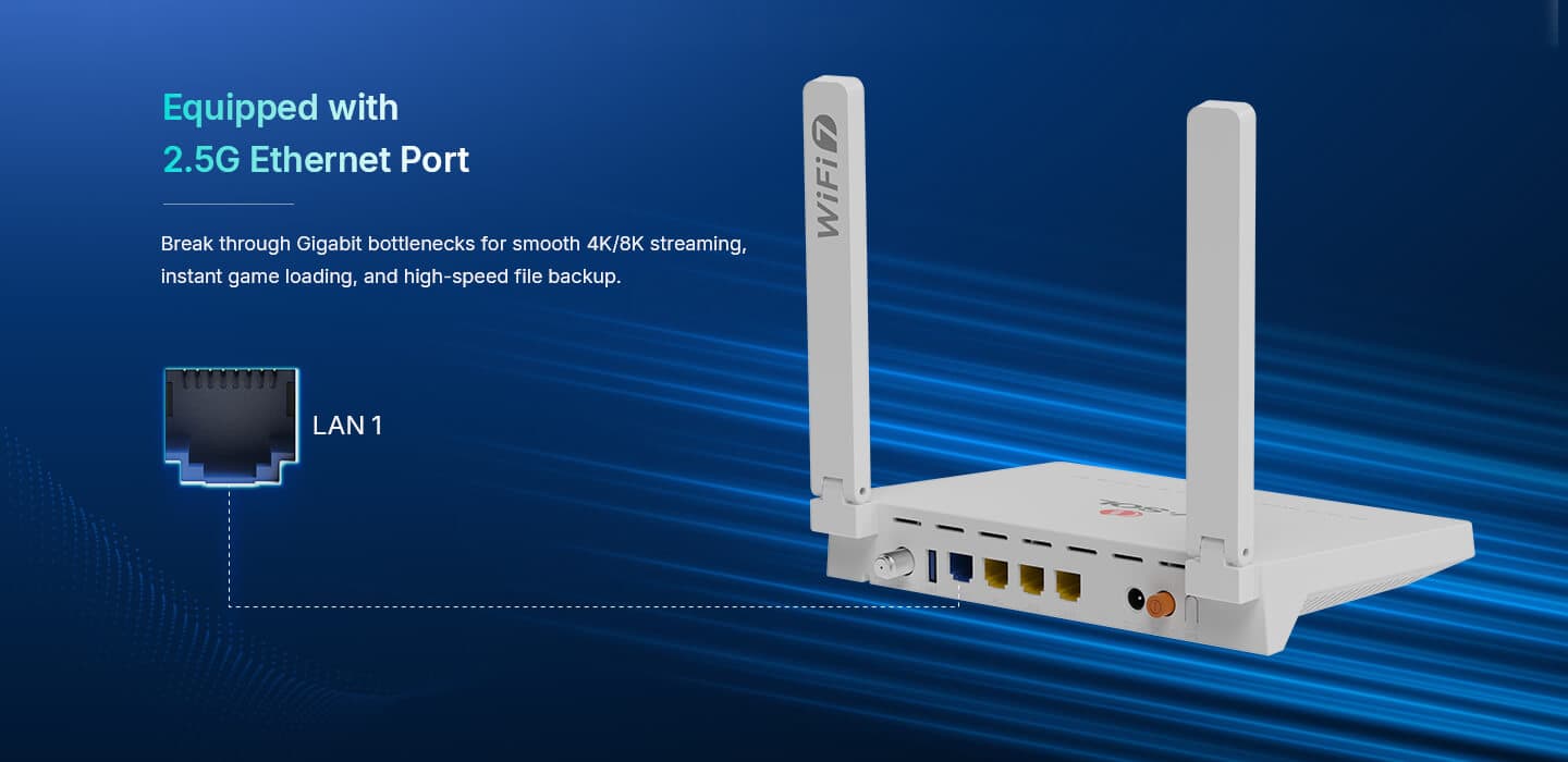 V2804BE36(T)-H — 1XPON+4LAN+1USB+Wi-Fi 7 HGU ONT, vista 9