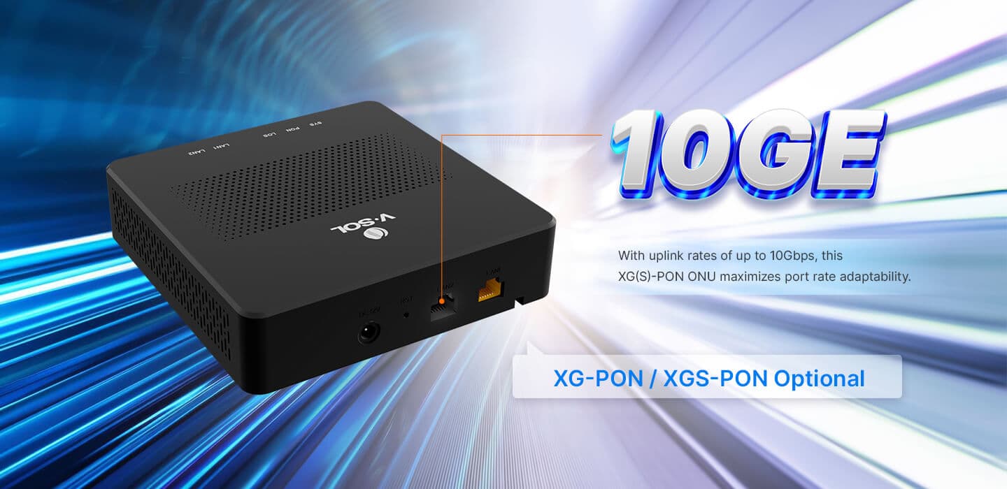 V2902A — 10G PON+1GE+1*10GE SFU ONU, vista 8