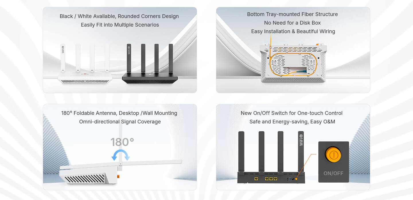 V2804AX15-R — 1XPON+1GE(WAN/LAN)+3GE(LAN)+1USB3.0+Wi-Fi 6 HGU ONT, vista 10