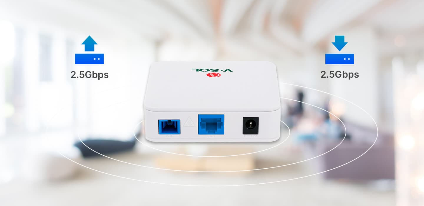 V2801Q — 1XPON+2.5GbE ONU, vista 8