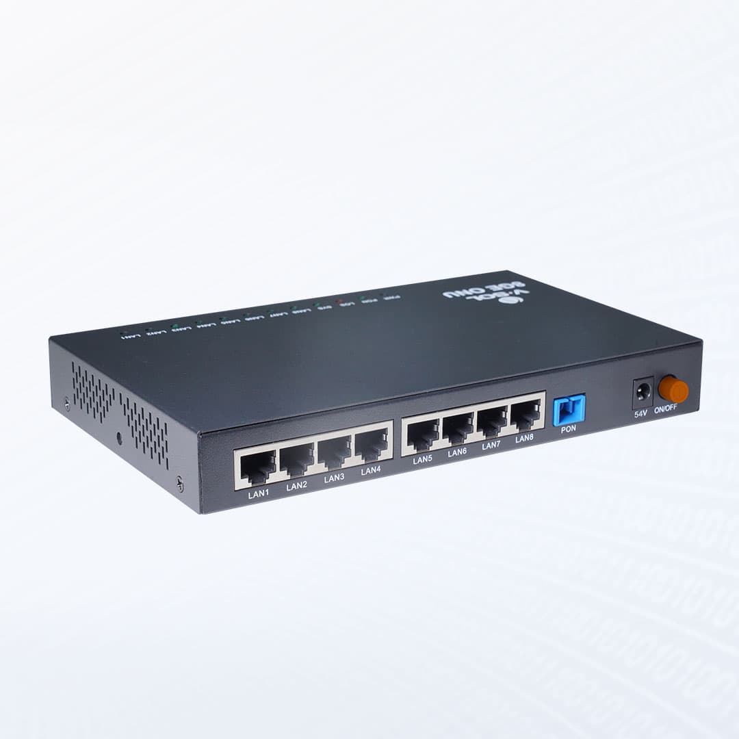 V2808-8GL(-PSE) — 1XPON+8GE(PoE+) MDU, vista 3