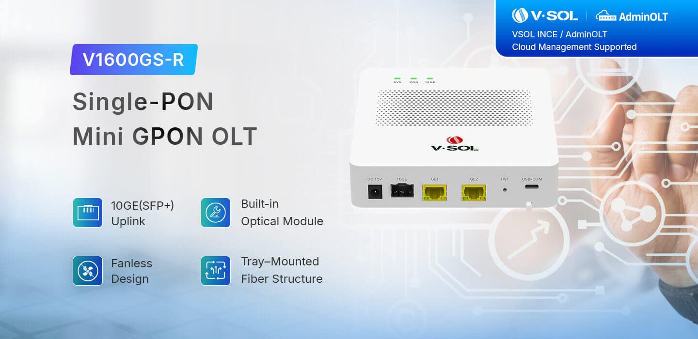 V1600GS-R — Single PON GPON OLT, vista 7