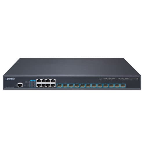 XGS-6350-12X8TR — Layer 3 12-Port 10G SFP+ + 8-Port 10/100/1000T Managed Switch with Dual 100~240V AC Redundant Power, vista 2