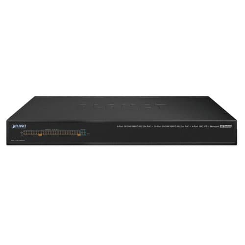 AVS-4210-24HP4X — 8-Port 10/100/1000T 802.3bt PoE + 16-Port 10/100/1000T 802.3at PoE + 4-Port 10G SFP+ Managed AV Switch, vista 2