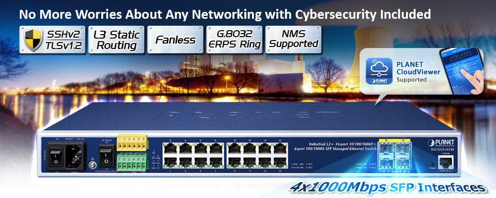 IGS-5225-16T4S — Industrial L2+ 16-Port 10/100/1000T + 4-Port 100/1000X SFP Managed Ethernet Switch, vista 5