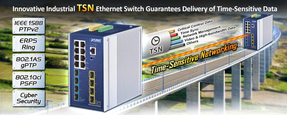 TSN-6325-8T4S4X — Industrial L3 8-Port 10/100/1000T + 4-Port 1G/2.5G SFP + 4-Port 10GBASE-X SFP+
Managed TSN Ethernet Switch, vista 4