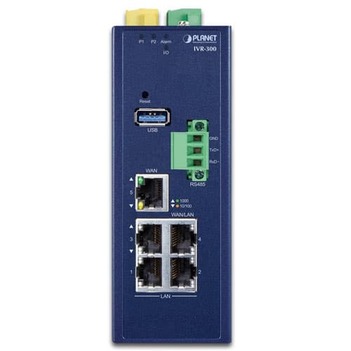IVR-300 — Industrial 5-Port 10/100/1000T VPN Security Gateway with Redundant Power, vista 2