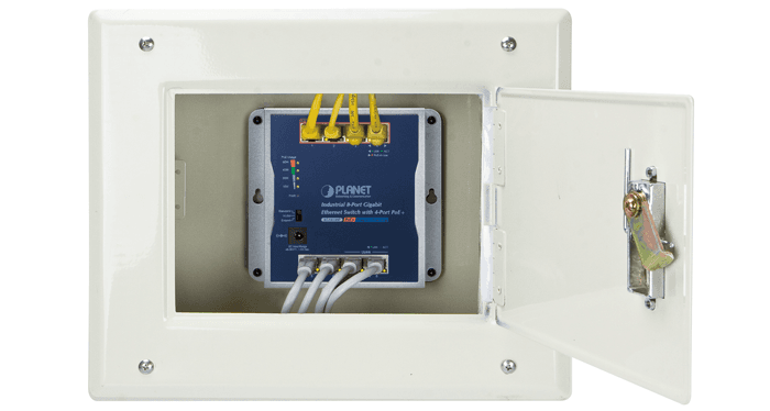WGS-814HP — Industrial 8-Port 10/100/1000T Wall-mounted Gigabit Switch with 4-port PoE+, vista 6
