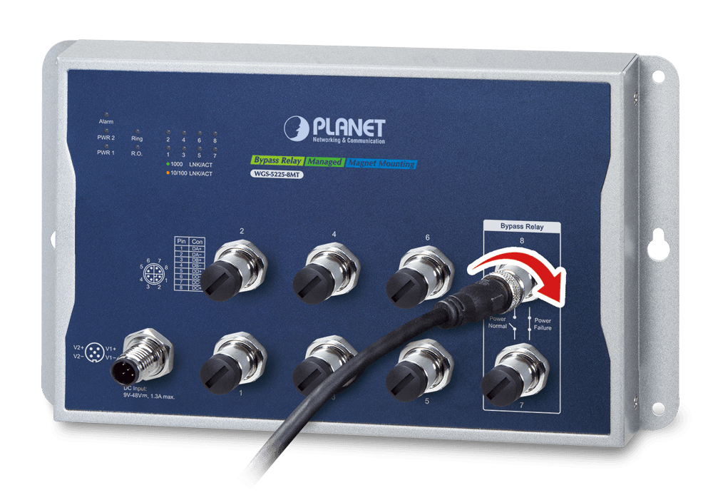 WGS-5225-8MT — Industrial L2+ 8-Port 10/100/1000T M12 Wall-mount Managed Switch, vista 9