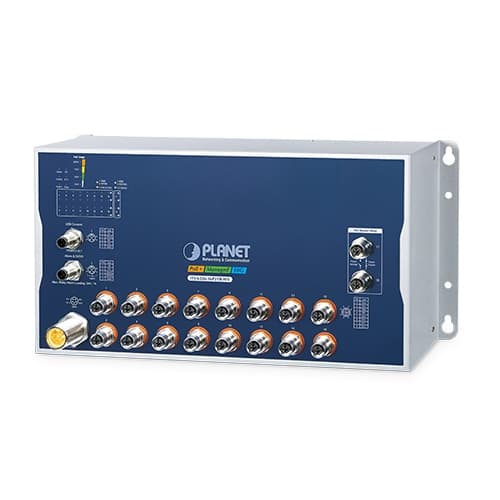 ITS-6326-16P2T-WV / ITS-6326-16P2TB-WV — Industrial L3 16-Port 10/100/1000T 802.3at PoE M12 + 2-Port 10GBASE-T M12 Bypass Managed Ethernet Switch, vista 2