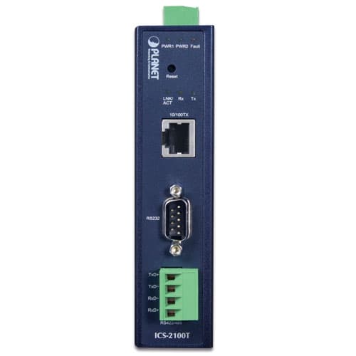 ICS-2100T — Industrial 1-Port RS232/RS422/RS485 Serial Device Server, vista 2