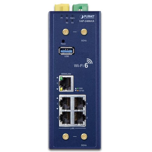IAP-2400AX — Industrial 5GHz 802.11ax 2400Mbps Wireless Access Point with 5 10/100/1000T LAN Ports, vista 3
