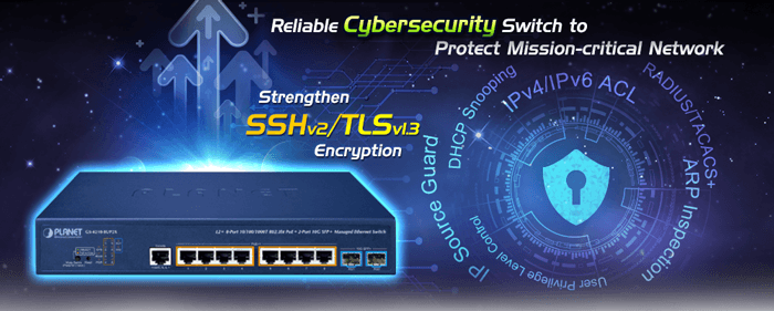 GS-4210-8UP2X — 8-Port 10/100/1000T 802.3bt PoE + 2-Port 10G SFP+ Managed Ethernet Switch, vista 5