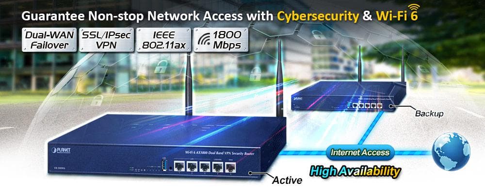 VR-300W6 — Wi-Fi 6 AX1800 Dual Band VPN Security Router, vista 4