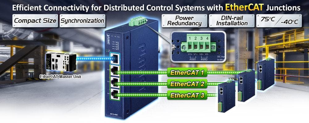 IECJ-400 — Industrial 4-Port EtherCAT Junction Slave, vista 4