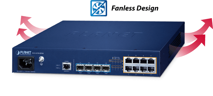 SGS-6310-8P4X — L3 8-Port 10/100/1000T 802.3at PoE + 4-Port 10G SFP+ Stackable Managed Switch, vista 5