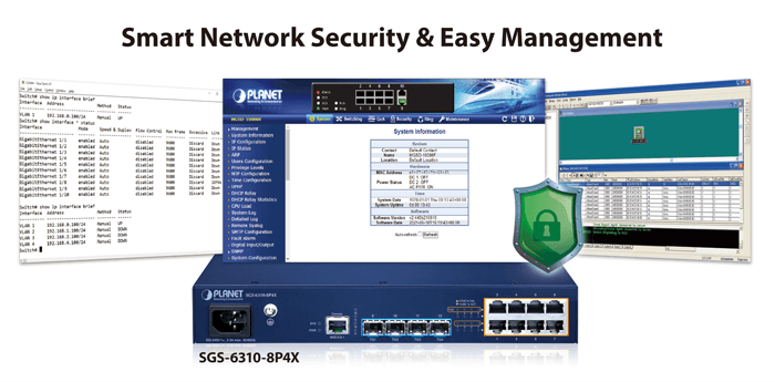 SGS-6310-8P4X — L3 8-Port 10/100/1000T 802.3at PoE + 4-Port 10G SFP+ Stackable Managed Switch, vista 9