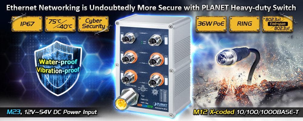 IGS-5227X-4P2T — Industrial IP67-rated 4-Port 10/100/1000T 802.3at PoE+ 2-Port 10/100/1000T Managed Ethernet Switch, vista 4