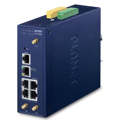 LCG-300W — Industrial LoRaWAN Wireless Gateway with 5-Port 10/100/1000T, vista 2