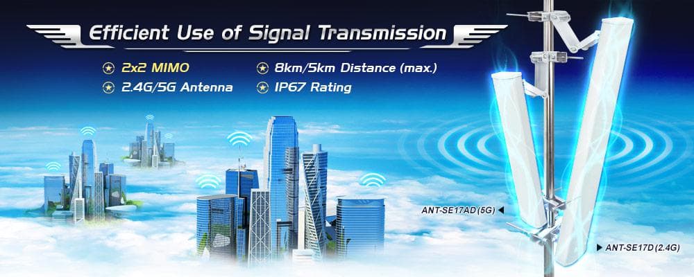 ANT-SE17AD — 2x2 MIMO 5GHz 17dBi Sector Antenna, vista 6