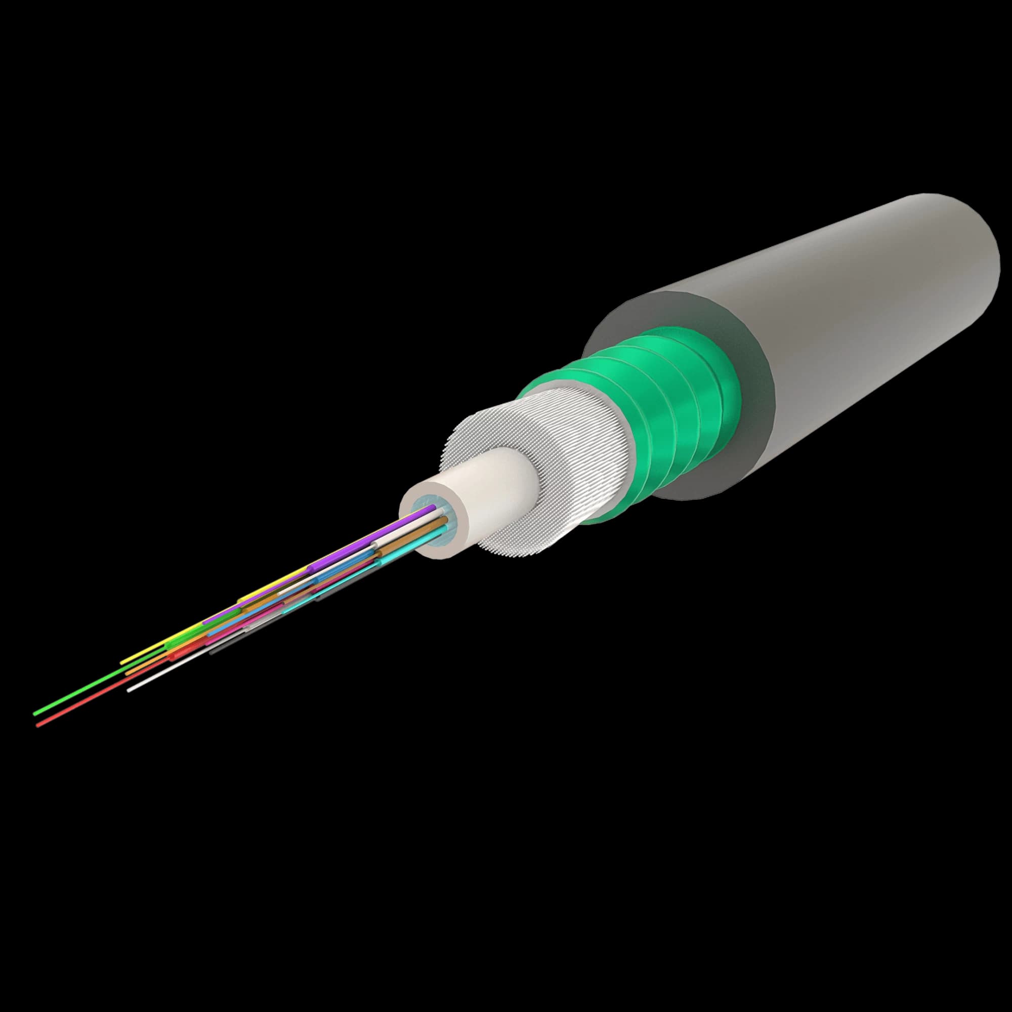 Steel-Armoured Central Loose Tube Fiber Optic Cable | Gel-Filled | U-DQ(ZN-GY)(SR)H | Up to 24F | 2000 meters, vista 7