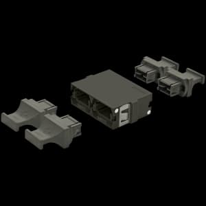 MTP Duplex Adapter | w/o Flange | Opposed Keys | 4 Dust Plugs US Conec ( 15001, 15004, 15008), vista 4