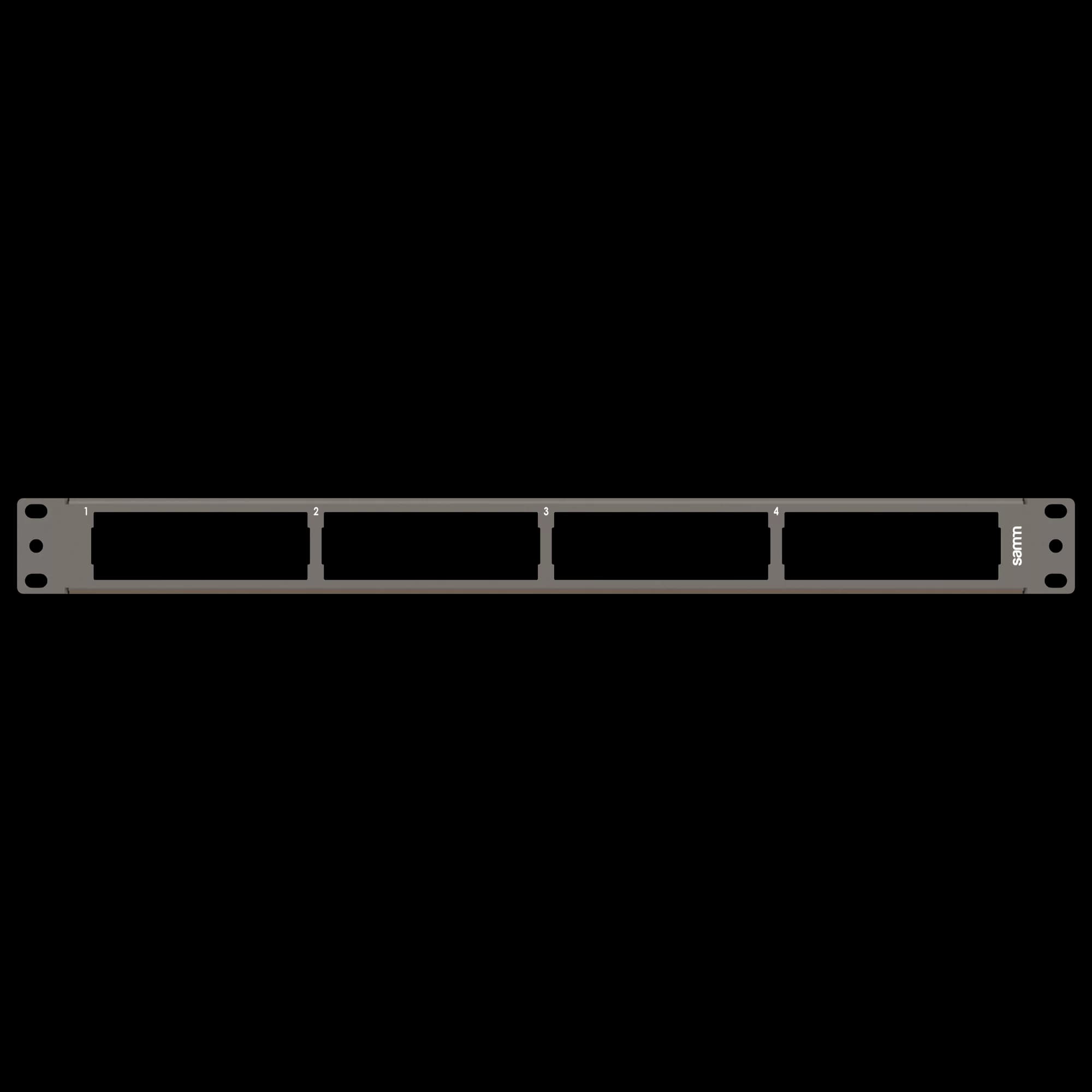 19” 1U, FP1 4 HDSlot, Front Panel Frame for HD Modules, Empty, Black, vista 2