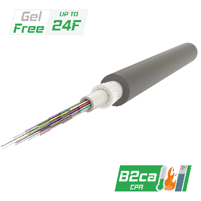 Central Loose Tube Fiber Optic Cable | Gel-Free | U-BQ(ZN-GY)BH | CPR:B2ca | Up to 24F | 1000 meters, vista 3