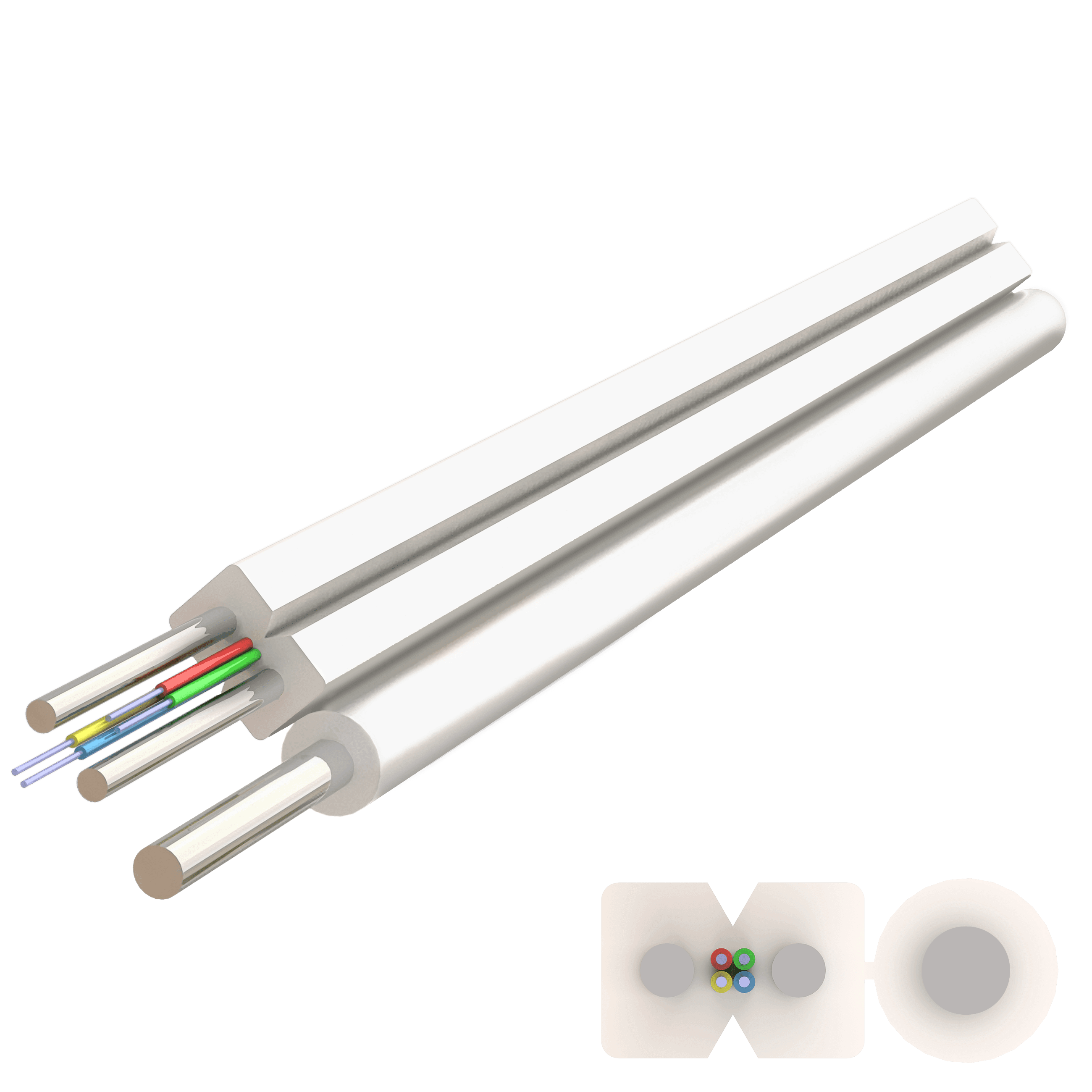 Messenger Steel Drop Cable 2.0x5.2mm | U-(ZN-2S)HT | Up to 4F | 1000 meters, vista 2