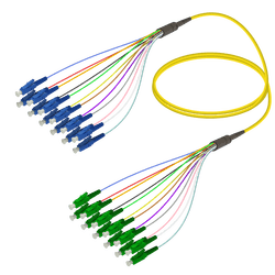 LC/UPC-LC/APC | 12 Fibers Fanout | Single Mode G657.A2 | 3.0/0.9mm, vista 2