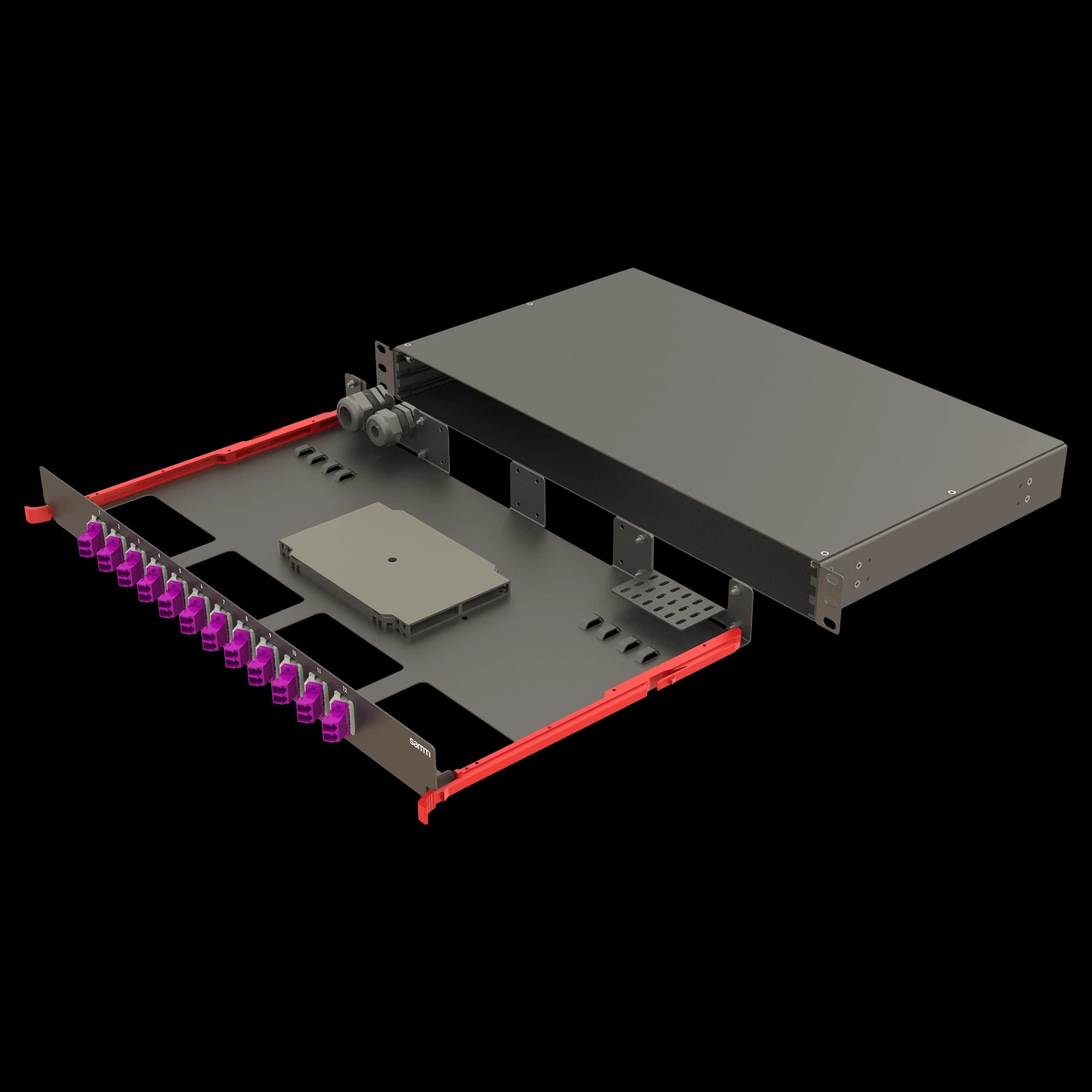Bright Series | Rail Sliding | 12 Angled LC Duplex | FP09 | 24 Fiber, vista 5