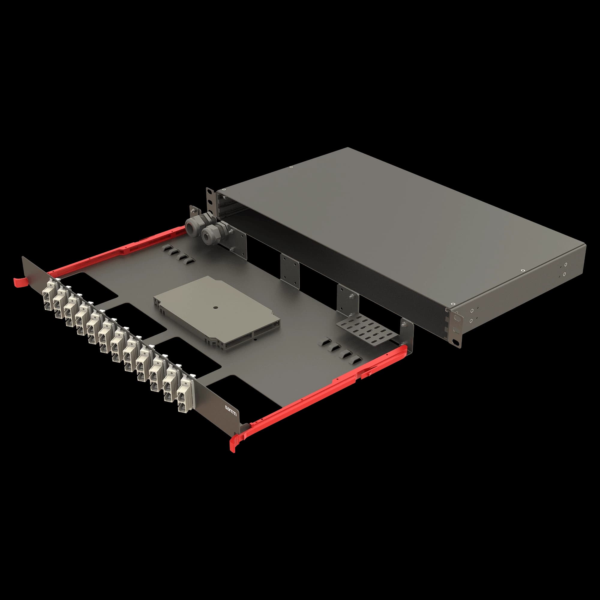 Bright Series | Rail Sliding | 12 Angled SC Duplex | FP10 | 24 Fiber, vista 3