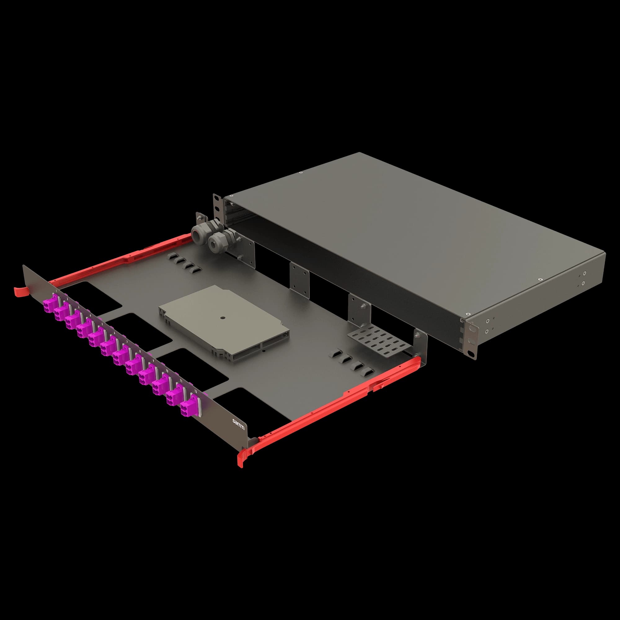 Bright Series | Rail Sliding | 12 Straight LC Duplex | FP11 | 24 Fiber, vista 5