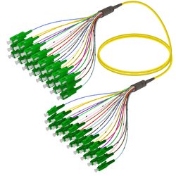 SC/APC-LC/APC | 24 Fibers Fanout | Single Mode G657.A2 | 3.0/0.9mm, vista 2