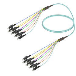 LC/UPC-LC/UPC | 8 Fibers Fanout | Multi Mode G651.OM3 | 3.0/0.9mm, vista 2